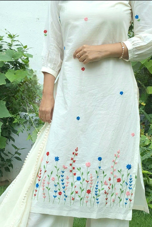 IVORY KURTA SET