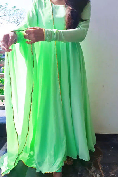 Flared Anarkali Suit with Dupatta