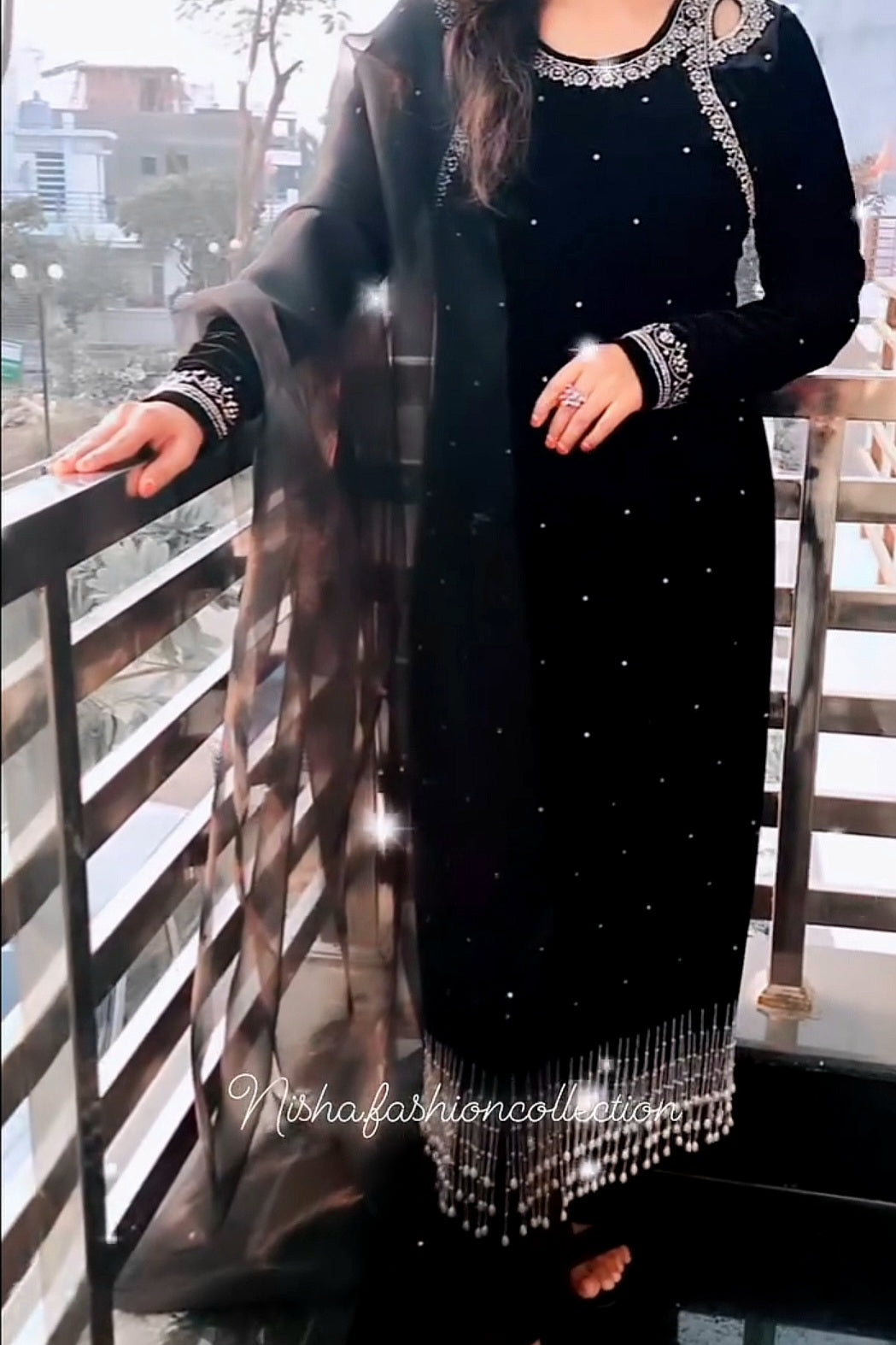 Black Velvet Embroidered Suit