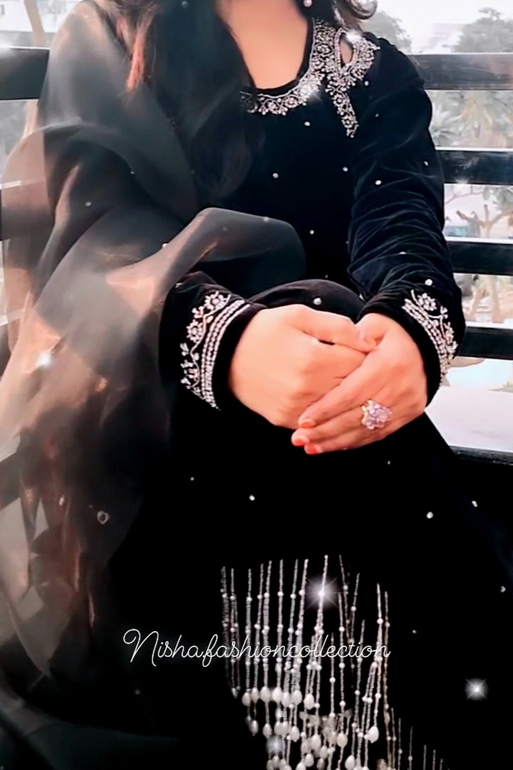 Black Velvet Embroidered Suit