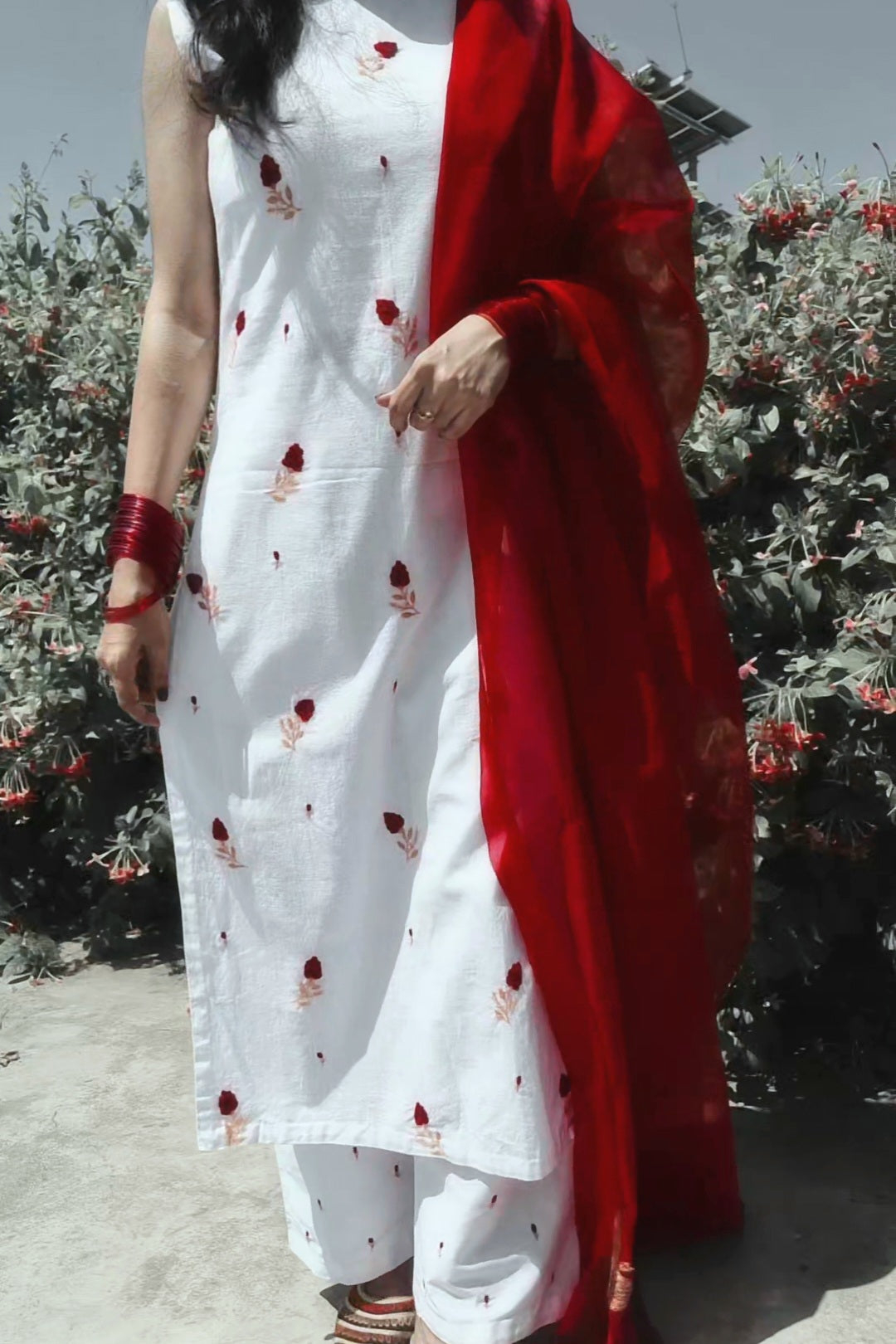 Linen Kurta Set | Hand Embroidery Suit for Women